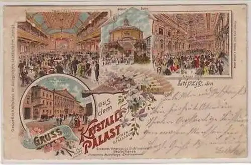 30/21 Ak Lithografie Leipzig Krystall Palast 1904