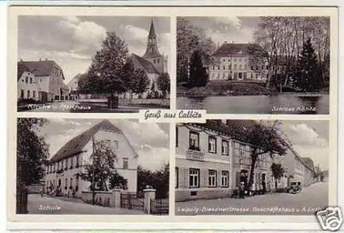 32741 Mehrbild Ak Gruß aus Calbitz Schule usw. 1938