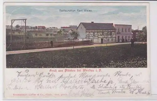 28965 AK Gruß aus Stöcken bei Werdau in Sachsen - Restauration Karl Weiss 1913
