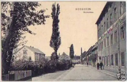 15713 Ak Rosswein Wehrstraße mit Fabrikgebäude 1912