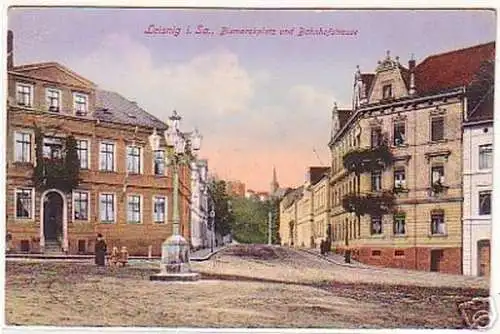 16239 Feldpost Ak Leisnig in Sa. Bismarckplatz 1914