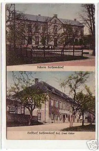 13270 Ak Seifersdorf Gasthof und Schule um 1920