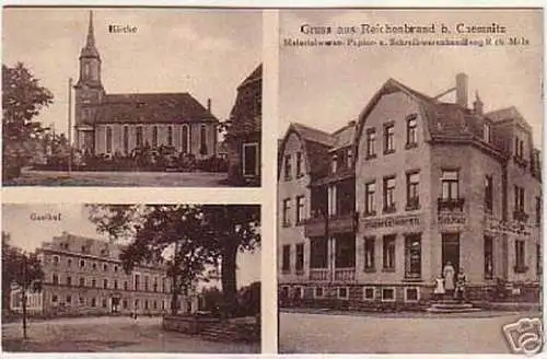 09828 Gruß aus Reichenbrand b. Chemnitz Gasthof um 1910