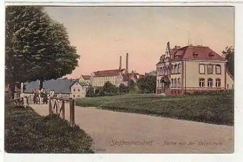 36514 Ak Seifhennersdorf Partie mit d. Weberschule 1913