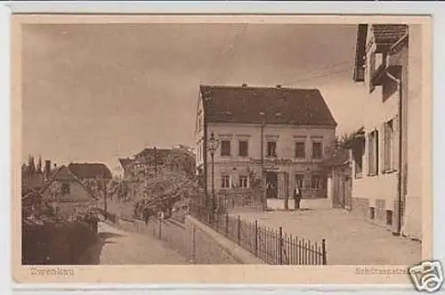 35349 Ak Zwenkau Schützenstraße mit Gasthof um 1930