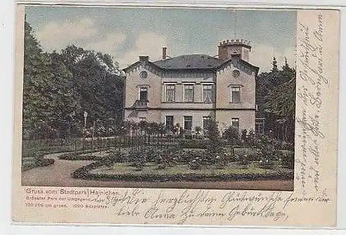 61969 Ak Gruß vom Stadtpark Hainichen 1905