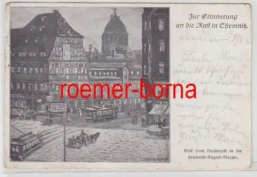 73847 Ak Chemnitz Blick vom Neumarkt in die Friedrich-August-Straße 1916