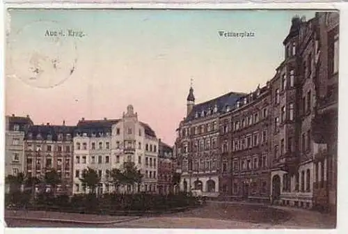 37694 Ak Aue im Erzgebirge Wettinerplatz 1908