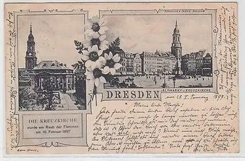 62901 Mehrbild Ak Dresden Altmarkt und Kreuzkirche 1897