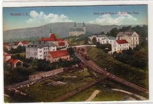 61486 Feldpost Ak Rochlitz Blick auf Schloß und Rochlitzer Berg 1916