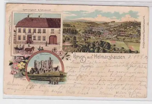 89496 AK Gruss aus Helmarshausen - Kruckenburg, Gastwirtschaft G. Schindewolf