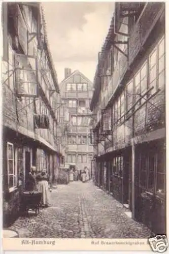 24473 Ak Alt Hamburg Hof Brauerknechtgraben 35 um 1905