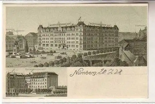 59639 Ak Nürnberg Hotel Württemberger Hof 1928