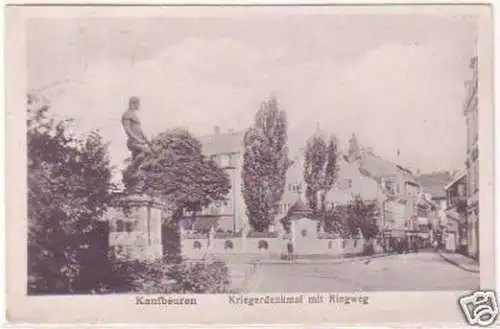 08832 Ak Kaufbeuren Kriegerdenkmal mit Ringweg 1920