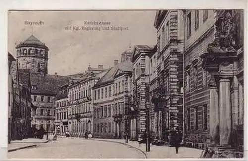 43938 Ak Bayreuth Kanzleistraße und Stadtpost 1917