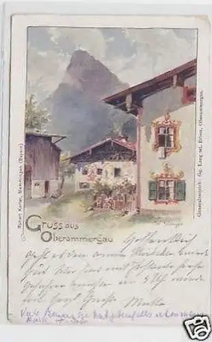 33667 Künstler-Ak Gruss aus Oberammergau 1913