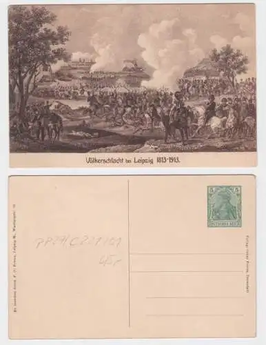 37431 DR Ganzsachen Postkarte PP27/ C221/1 Völkerschlacht bei Leipzig 1813-1913