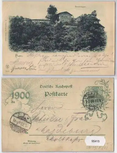 95415 DR Ganzsachen Postkarte PP19/ F87 Harz Rosstrappe 1900