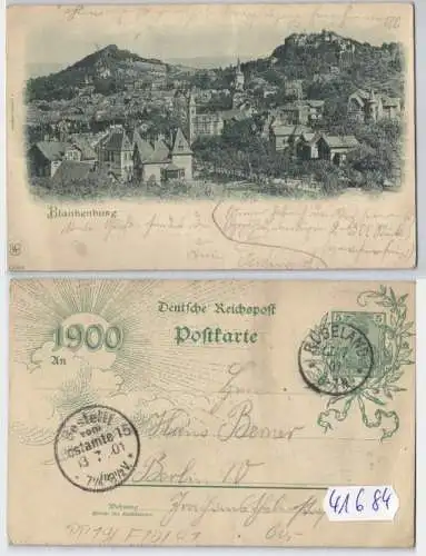 41684 DR Ganzsachen Postkarte PP19/ F10/01 Blankenburg 1901