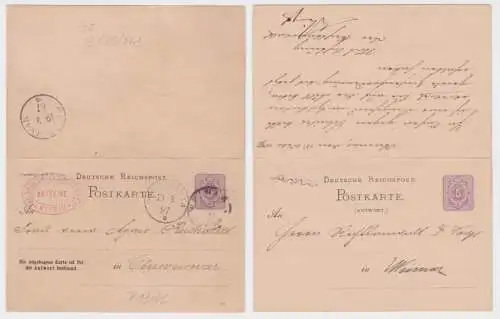 97736 DR Ganzsachen Postkarte P13/02B Zudruck Dr. Voigt Rechtsanwalt Weimar 1887