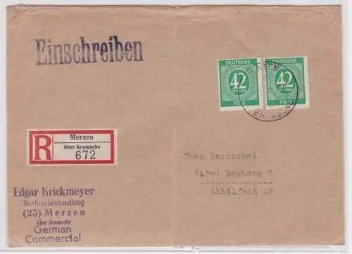 65805 seltener R-Brief Alliierte Besetzung Gemeinschaftsausgabe 2 x Michel 930