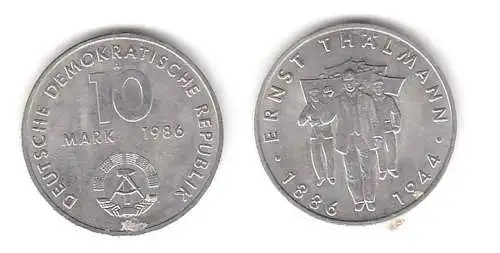 DDR Gedenkmünze 10 Mark Berlin Ernst Thälmann 1986 (111093)