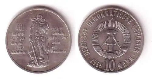 DDR Gedenk Münze 10 Mark 40. Jahre Kriegsende 1985 (110525)