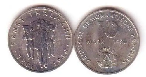 DDR Gedenk Münze 10 Mark Ernst Thälmann 1986