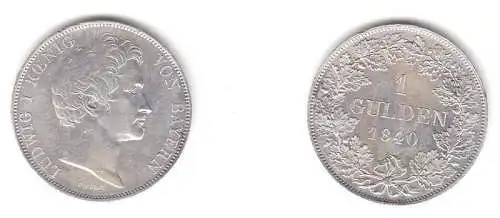 1 Gulden Silber Münze Bayern Ludwig I.1840