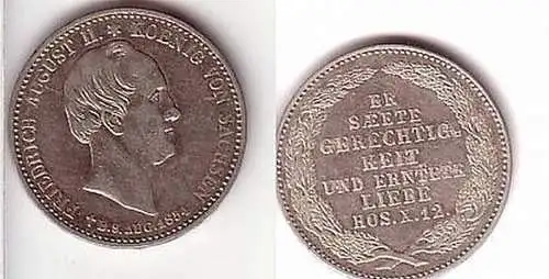 1/3 Sterbe Taler Silber Münze Sachsen 1854