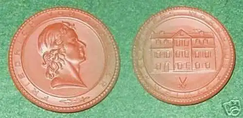 Schöne Porzellanmedaille Schillers Wohnhaus Weimar