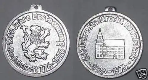 DDR Medaille 650 Jahre Stadtrecht Rudolstadt 1976