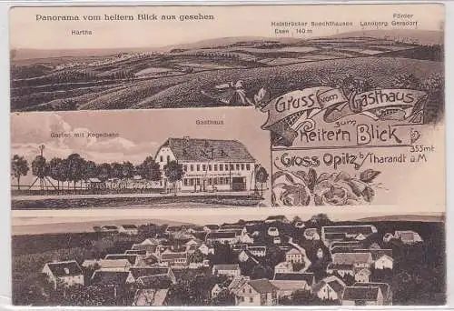 907934 Gruß vom Gasthaus zum Heitern Blick Gross Opitz bei Tharandt um 1910