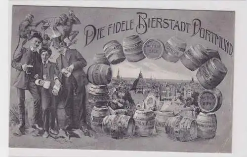 900087 Ak Rahmen Ak Die Fidele Bierstadt Dortmund 1909