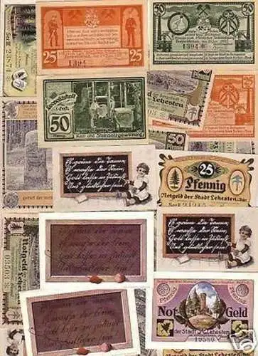 18 Banknoten Notgeld der Bergstadt Lehesten 1921