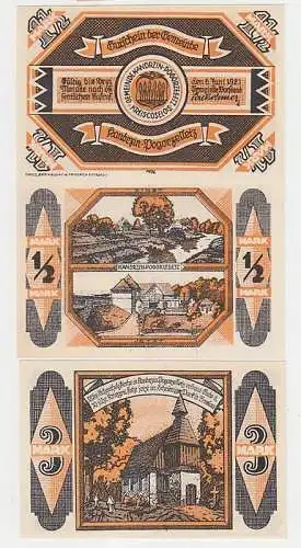 Kompl. Serie mit 3 Banknoten Notgeld Gemeinde Kandrzin Pogorzelletz 1921