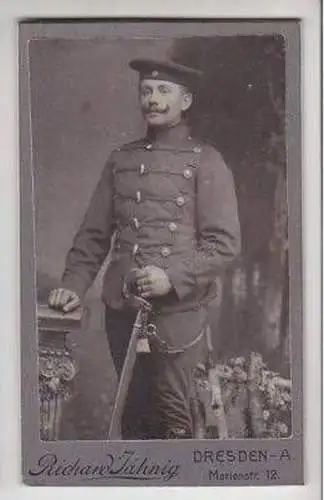 04616 Kabinett Foto Husaren Regiment Großenhain um 1910