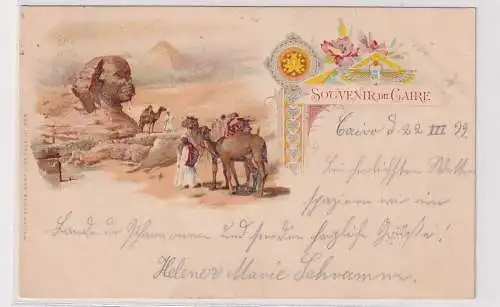 15669 Ak Cairo Kairo Ägypten Pyramiden und Sphinx 1899