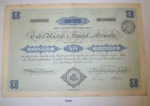 Aktie 40 Schilling Österreich Credit Anstalt für Handel und Gewerbe 1926