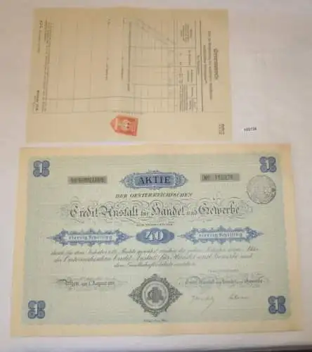 Aktie 40 Schilling Österreich Credit Anstalt für Handel und Gewerbe 1926