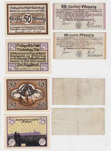 10 - 50 Pfennig Banknote Notgeld Stadt Marienburg Malbork 1917/1920 (135898)