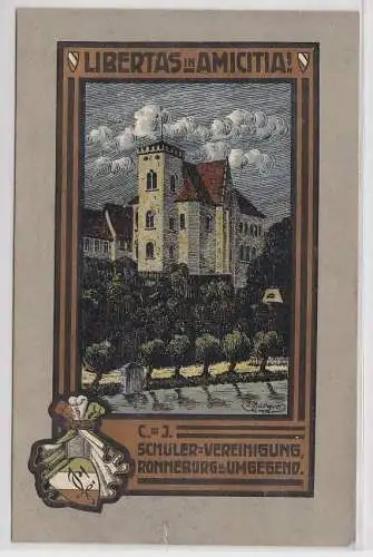 96845 Studentika Ak Schüler Vereinigung Ronneburg und Umgegend um 1920