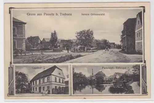 98912 Mehrbild Ak Gruß aus Pausitz bei Trebsen Gasthof, Rittergut 1911