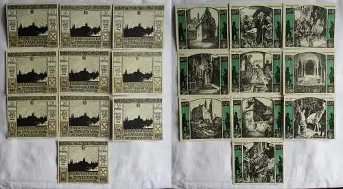 10x 50 Pfennig Banknoten Notgeld Stadt Quedlinburg zur Tausendjahrfeier (165336)