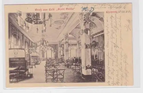 904405 Ak Chemnitz - Gruß aus Café "Stadt Gotha", Innenansicht 1903