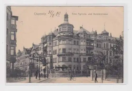 906095 Ak Chemnitz Ecke Agricola- und Kanzlerstraße 1909