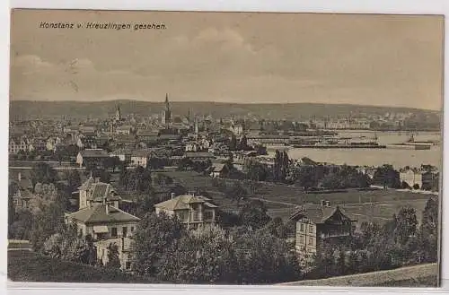 02679 Ak Konstanz von Kreuzlingen gesehen - Totalansicht mit Bodensee 1909