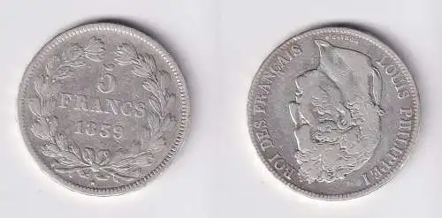 5 Franc Silber Münze Frankreich 1839 f.ss Louis Philppe I. (165760)