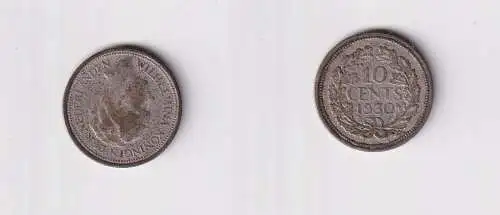 10 Cent Silber Münze Niederlande 1930 ss+ (165770)