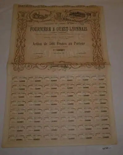 500 Franc Aktie Compagnie du Chemin de Fer Fourvière & Ouest-Lyonnais (127782)